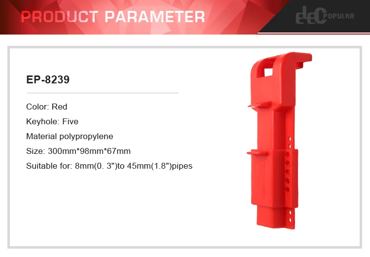 Safety Lockout Device Polypropylene Adjustable Butterfly Valve Lock Out