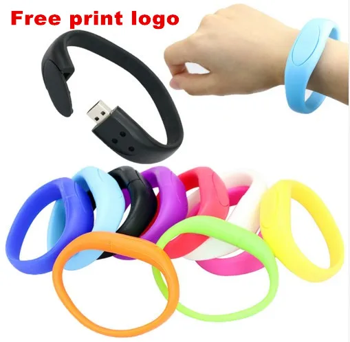 

lucky silicone bracelet pendrive 8GB 16GB 32GB Usb Flash Drive Case Pendriver birthday gift memory stick U disk 9 colors