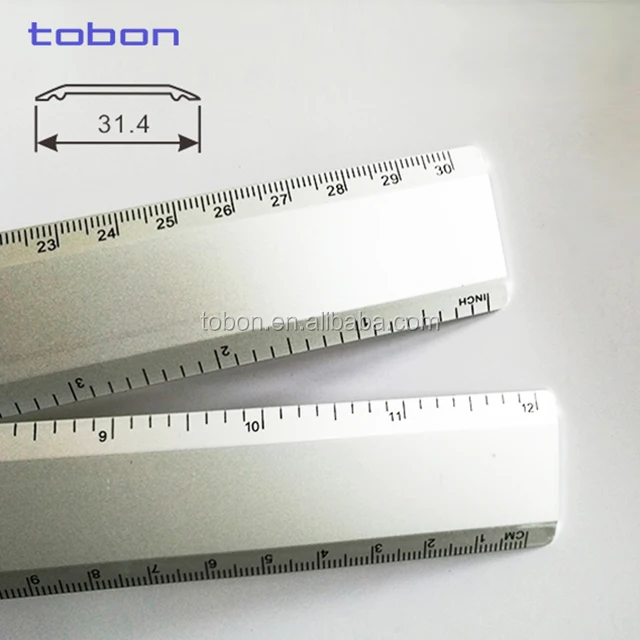 30cm Custom Measuring Flexible aluminum scale metal plastic ruler