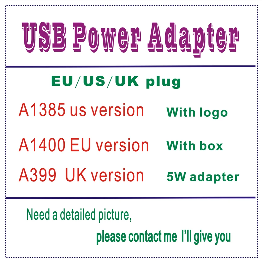 

1:1 Original Quality A1385 A1400 US EU Plug USB AC Power Adapter Wall Charger For iPhone 5 6 8 X XS With packaging free shipping, White