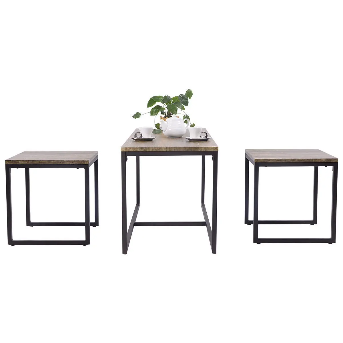 Heaven Tvcz Set Wood Modern 3Piece Nesting Coffee & End Table Furniture Decor Living Room Graceful Elegance To Your Living Room.