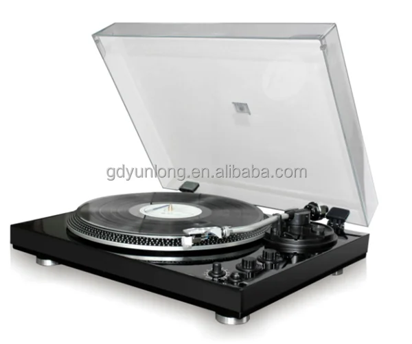 
High End 2 Speed Retro Piano Black Turntable With Alumunum turntable platter, auto return function <span style=