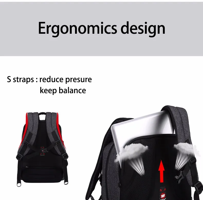 2017 New Design Tigernu Anti-thief USB charging laptop Compute backpack for women male Backpack school Bag for Men Mochila