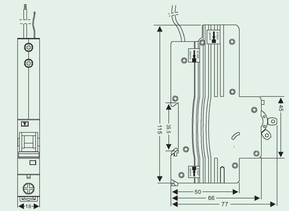 DPN RCBO 6KA Type C and B 6A 10A 16A 20A 25A 32A 40A 18mm 1P+N RCBO