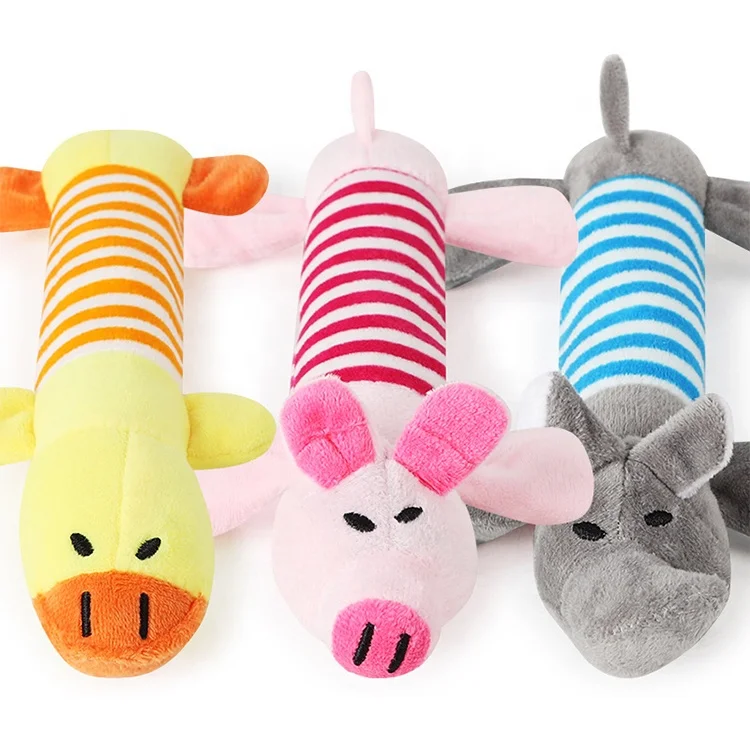 

High Quality Duck Pig Elephant Squeak Plush Squeaky Chewing Dog Pet Toy for Pet, As pictures