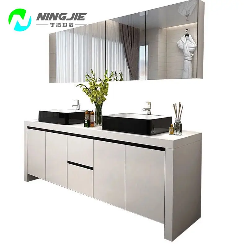 Modern Style Commercial Double Sink Mirror Bathroom Bathroom