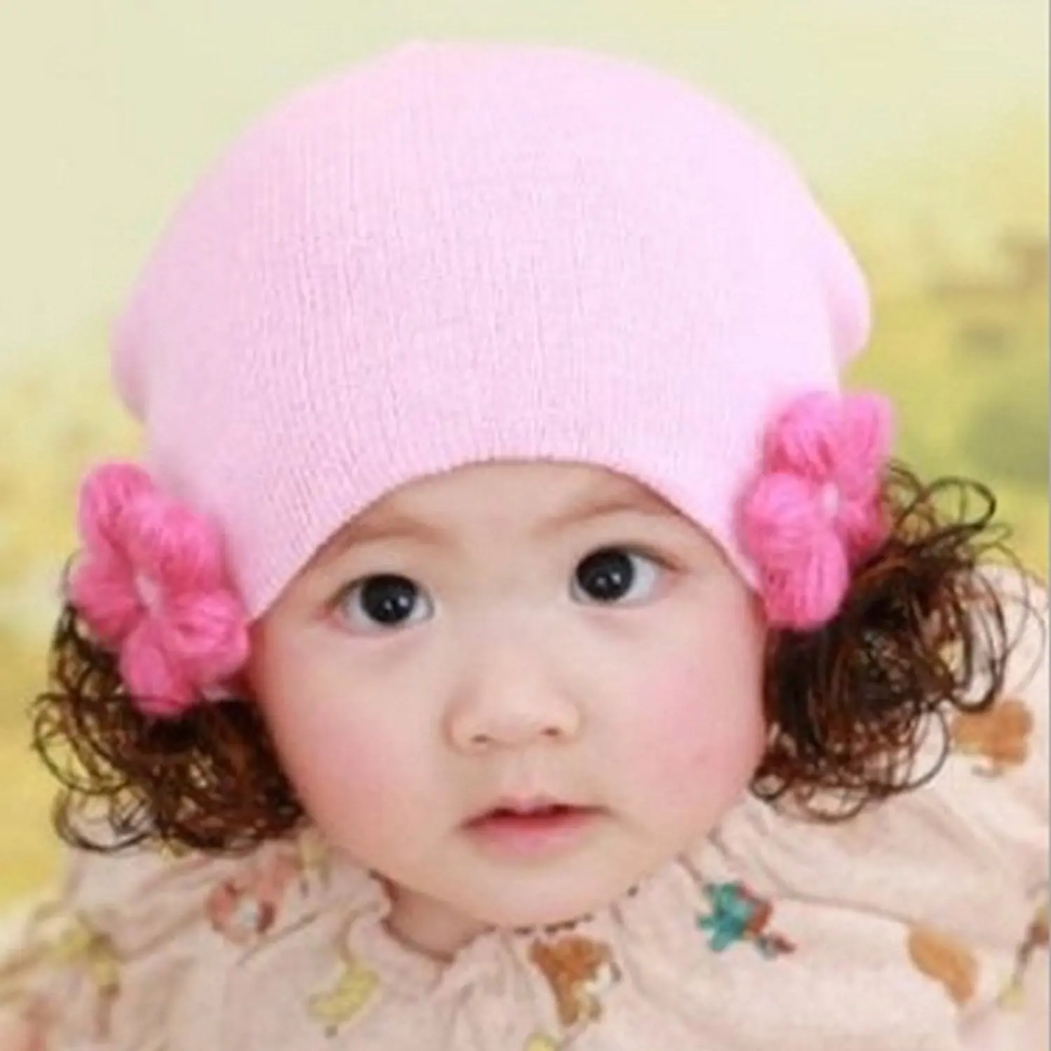 baby girl cap with hair