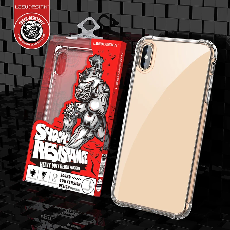 

LEEU DESIGN 2019 shockproof gel crystal TPU phone case for iphone 11 xr xs max x 8 7 6 plus samsung galaxy s10 note 10 plus P30, Clear;black