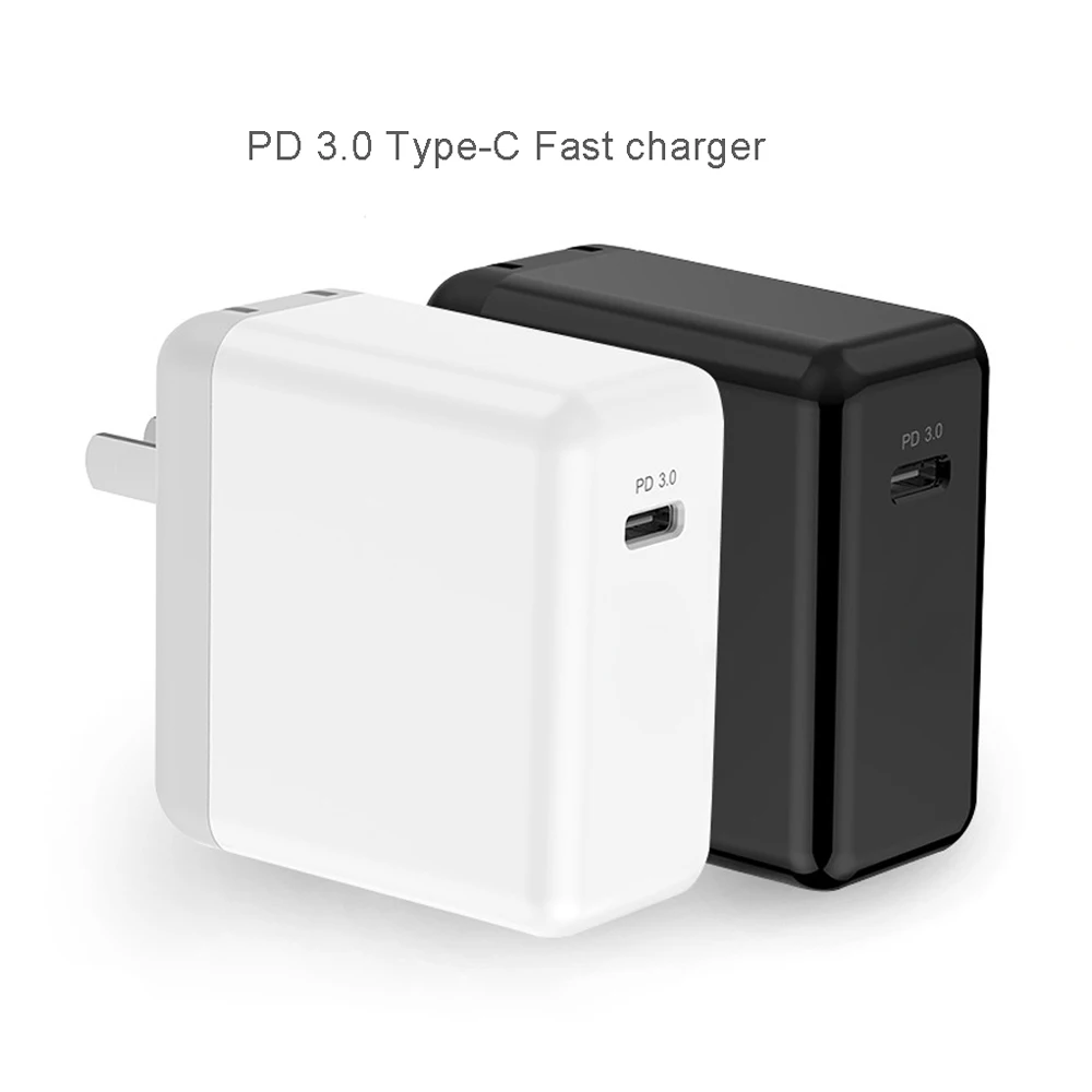 

45W Mobile Phone Fast Type C PD Portable Home Wall Travel USB Charger for iPhone 8/X Macbook Laptop, White;black
