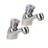 Chrome plated press button time flow non concussive Self Closing Basin Taps PAIR
