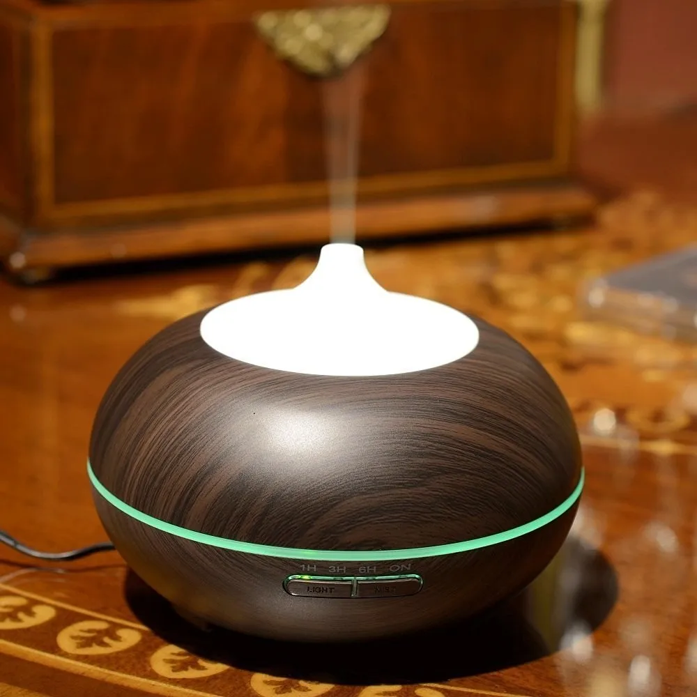 500ml wood aroma diffuser 15 changing mood lights