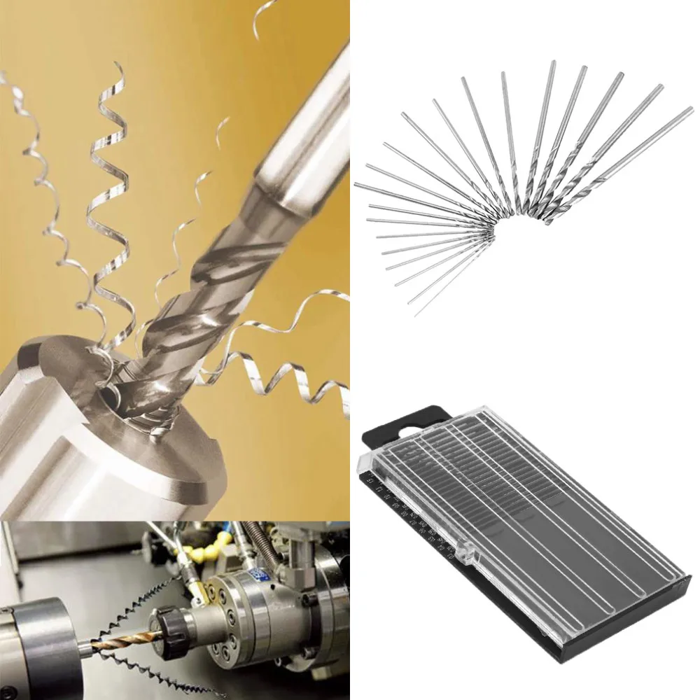 20Pcs 0.3mm-1.6mm Mini High Speed Steel Hss Micro Twist Drill Bit Set Tools