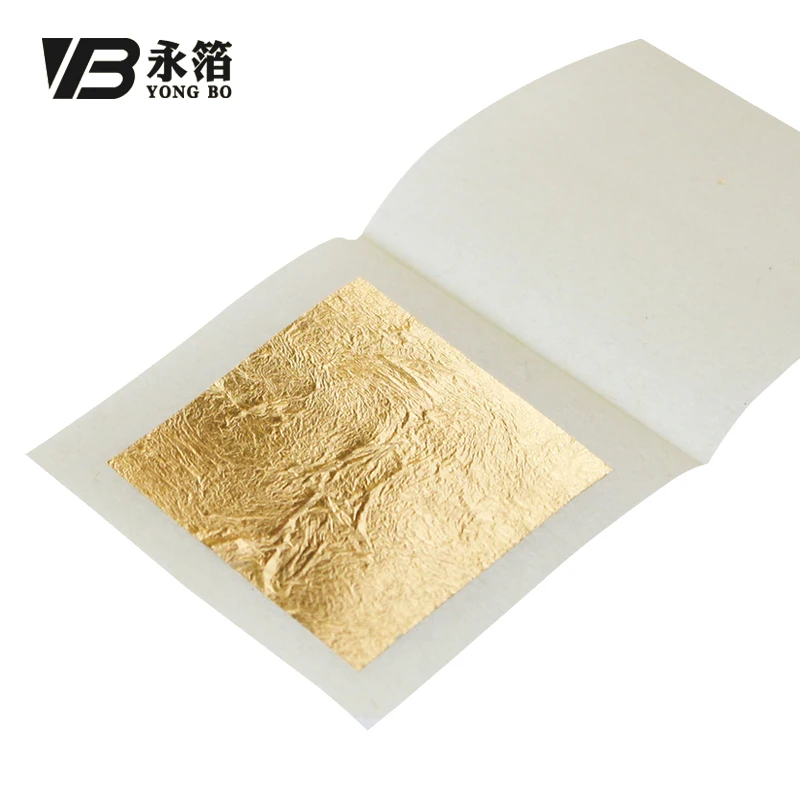 

4.33 x 4.33 cm 24K 99.9% Chinese Genuine Real Gold Sheets Beauty Cosmetics Cake Baking Edible Pure Gold Leaf Foil Paper