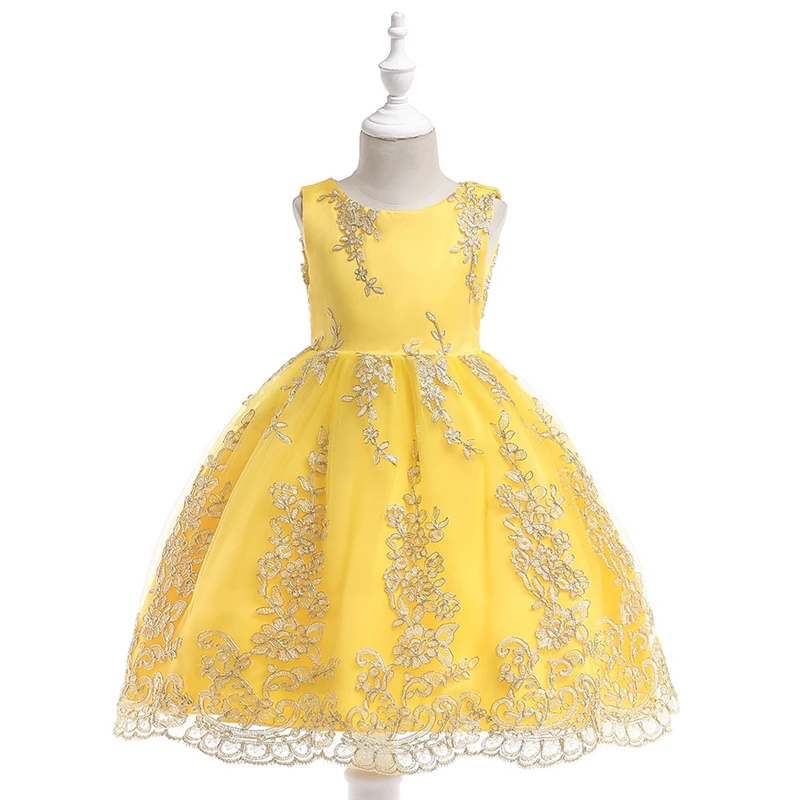 

2019 Girls Performing Dresses Kids Embroidered Frocks