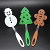 Food grade set of 3 Christmas cookie pancake spatula turner ,snowman,gingerbread and tree