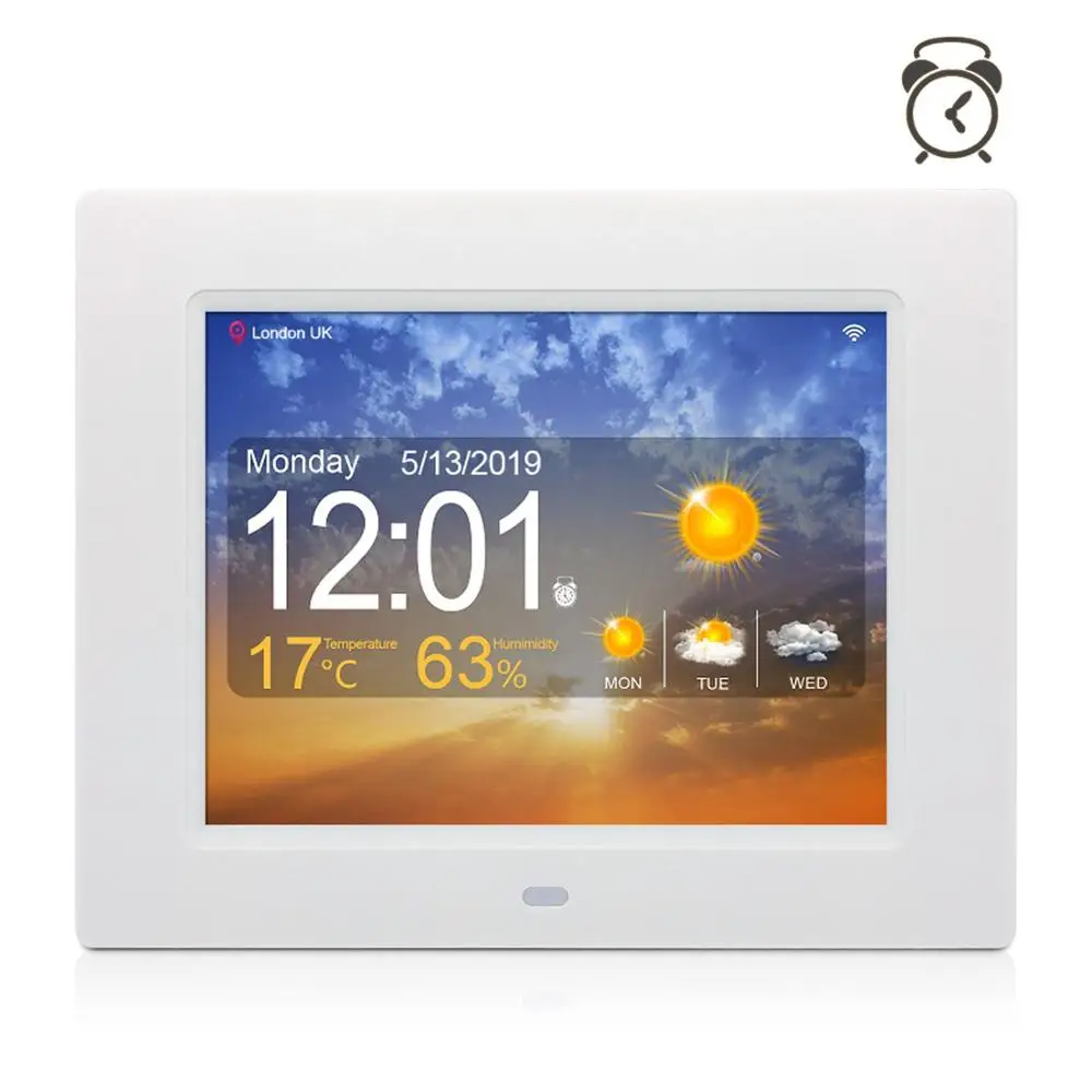 

2019 new 8 inch Wifi smart days Clock Digital Picture Frame with Weather forecast