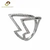 New Design Sterling 925 Silver Fashion Women's Simple ECG Linear Ring Jewelry