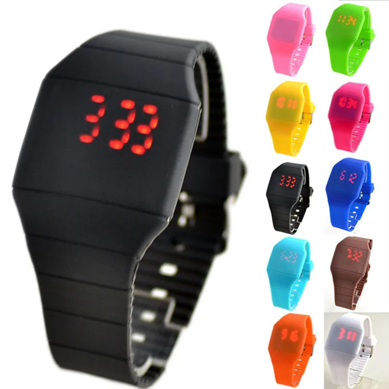 

Cheap wrist LED touch screen watch silicone strap, wrist band watch, free wrist watches, Red;blue;green;yellow;purple;white;black;etc.