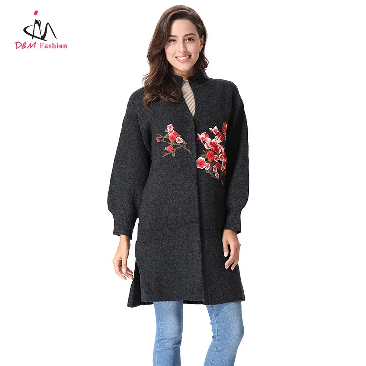 

Drop Shipping Ladies Winter Kint Coat Wool Sweater Cardigans For Women Casual