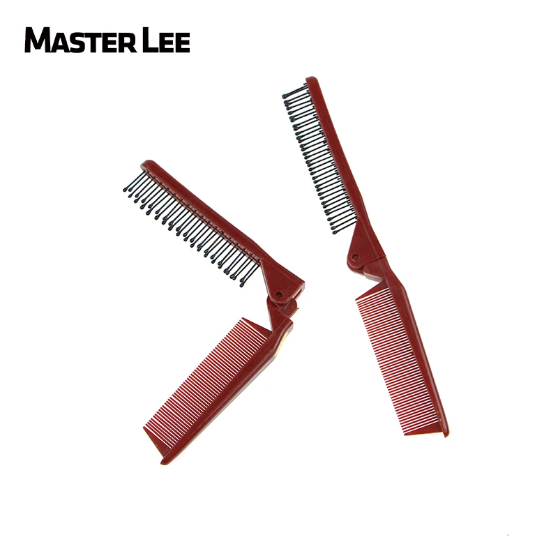 

Masterlee Brand Customer Plastic Foldable Cheap Personal Pocket Small Travel Hair brush, Brown