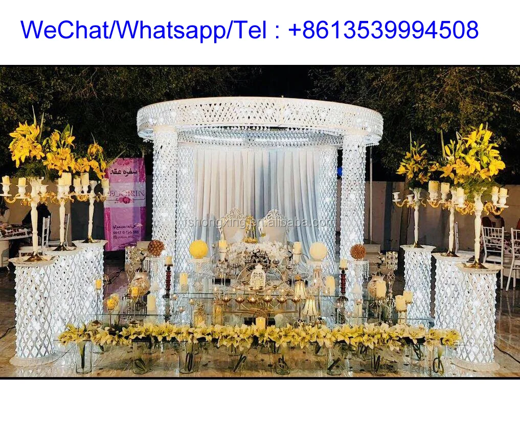 New Design Led Lighting White Wedding Crystal Mandap Buy Indian