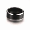 8MM Men Women Black Bevel Edge Brushed Tungsten Carbide Ring