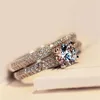 RHJ2705 Huilin Jewelry best quality 925 Sterling silver double Rings Wedding Rings