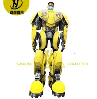 

Transform Cosplay Human Size Bumble bee Cosplay Dancing Artificial Robot Costume