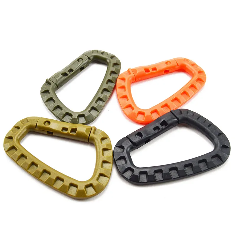 

Outdoor Tactical Backpack Buckle Plastic Hook D Shape EDC Gear Carabiner For Camping Hiking Climbing, Black / army-green/khaki/brown