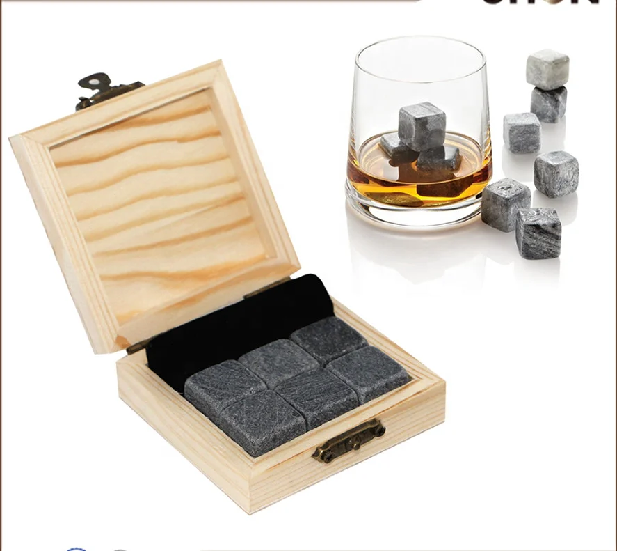 

Premium Whiskey Stones - wine Rocks - Best Christmas Gift Box Set of 9 Whisky Chilling Cubes