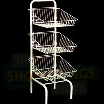 3 Tier Metal Wire Basket Stand Display Rack 3 Tier Metal Wire Basket Stand