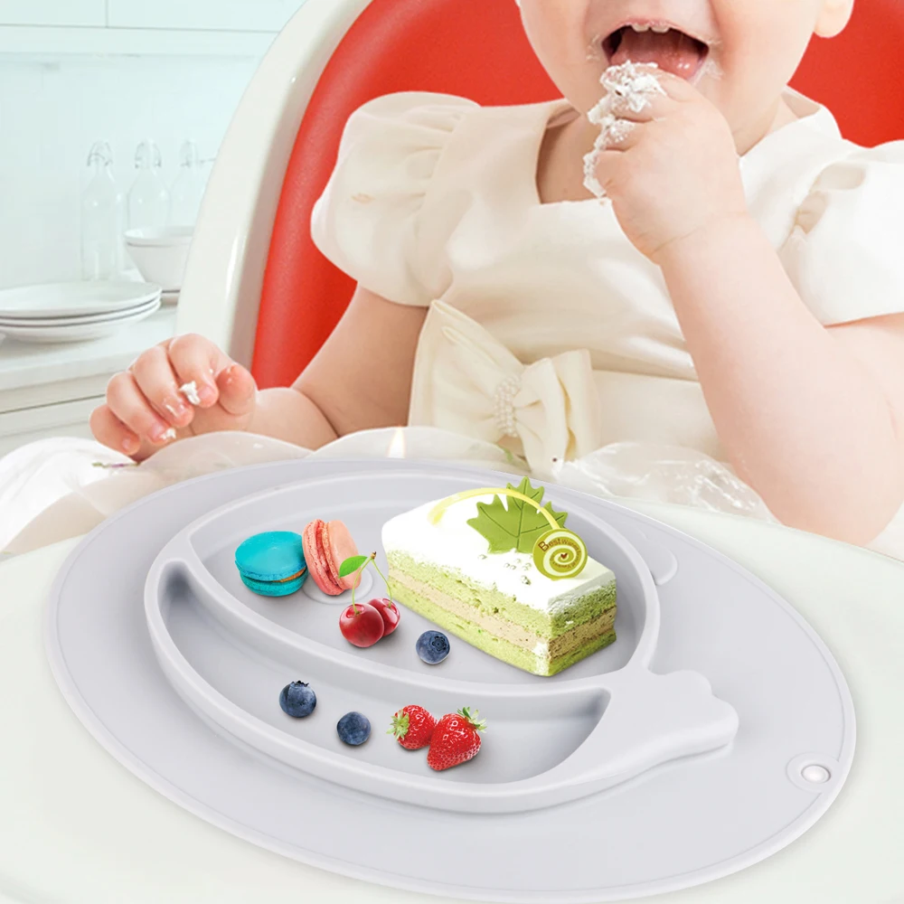 

free sample Food Grade Silicone Child Silicone Plate Baby Placemat, Customized