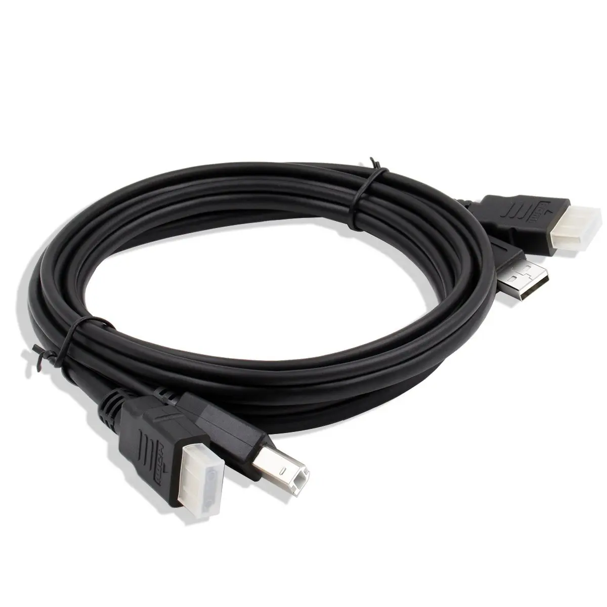TESmart 2 Pcs 5ft Standard Twin Cable HDMI + USB KVM Cable USB Type A to USB Type B (2 Pcs/Lot USB + HDMI Cables)