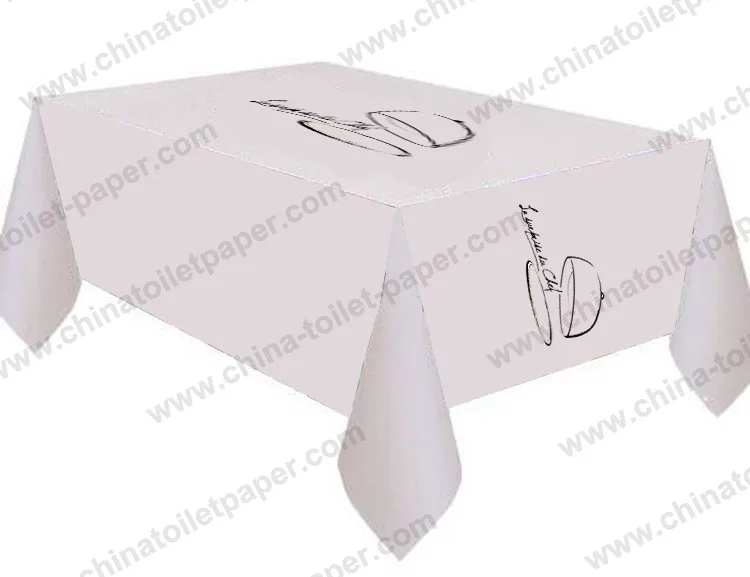 Paper tablecloth with plastic lining