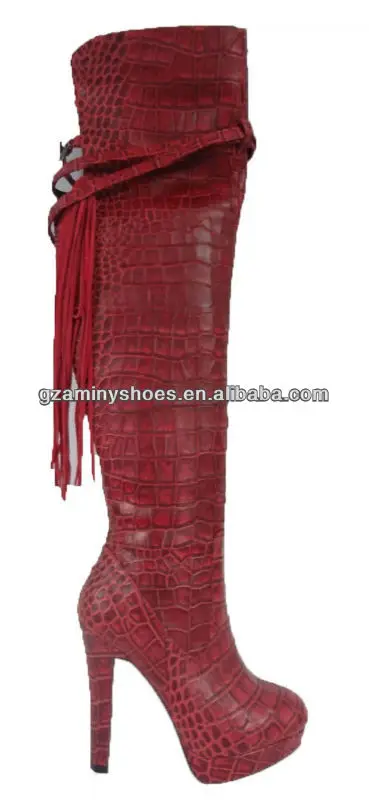 
Fashion over knee high heel leather boots 