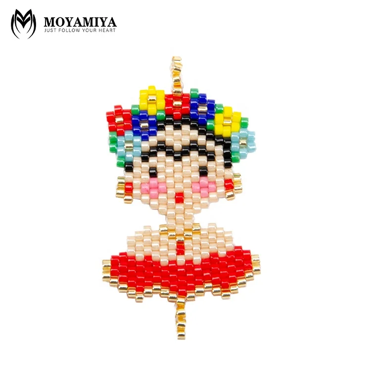 

MI-P180180 MoyaMiya hot sale handmade Frida miyuki delica beads modern style assorted pendant charms, As picture or customized