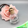 King shaped 11ml empty glass hanging wooden cap car perfume bottle for auto air freshener with rope