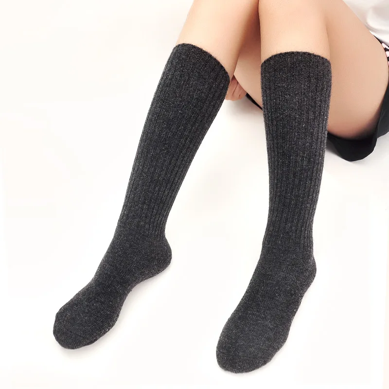 Oem Service Women Solid Color Knee High Knit Custom Wool Socks - Buy ...