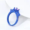Fashion Jewelry Stores Princess Cut Diamond Rings Pink Color Cubic Zirconia Jewelry