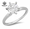 Round Cut prong setting big stone designed wedding engagement ring zirconia 14K white gold wedding ring only