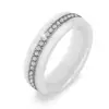 Bling White Comly Ceramic Rings for Women Pave Setting Crystal Ring Never Fall Down Anniversary Jewelry