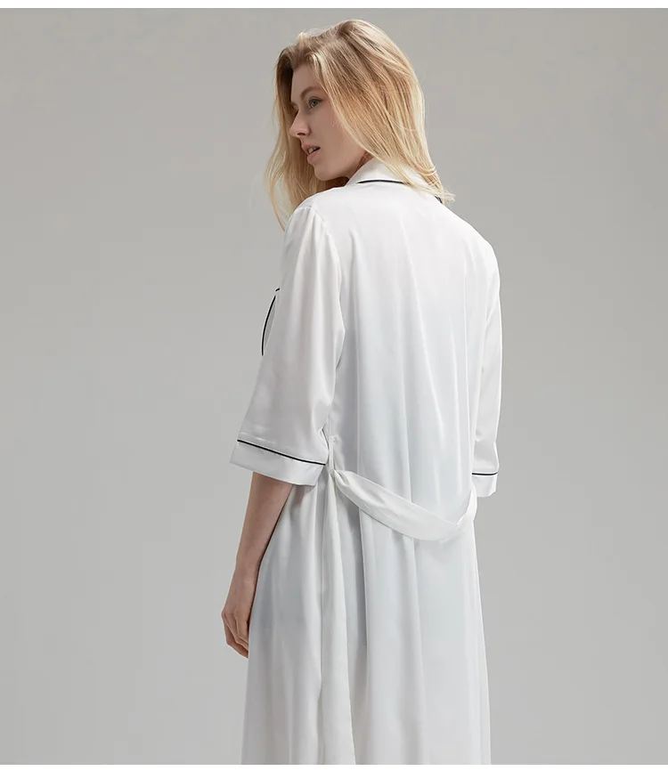 Fancy Long Satin Sleeping Robe Bridal Changing Modal Robe For Female