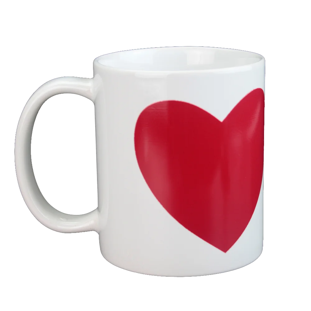 

Magical Morning Coffee Mug,Red heard 11 Oz Heat Sensitive Color And Face Changing Ceramic Tea Cup, Super