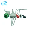 Compatible one-piece Emtel Fx 2000 3 lead ecg cable,snap,AHA