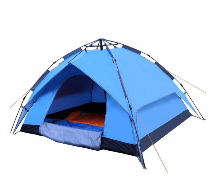 

Hot sale 3-4 person waterproof automatic camping tent, Blue;blackish green