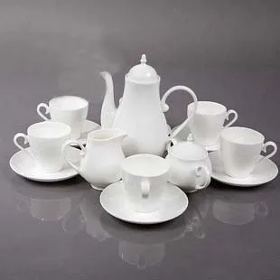 Delicate Pure White Color Bone China Tea Set 15 Pieces European Delicate Pure White Color Bone China Tea Set 15 Pieces European Style Coffee Cup And Saucer