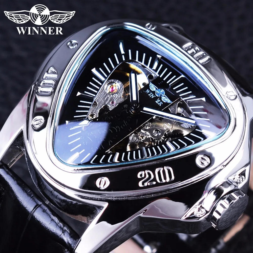 

Winner Watch Genuine Leather Top Luxury Brand High Quality Skeleton Automatic Watches Men Wrist Digital Relogio Masculino, 2-color