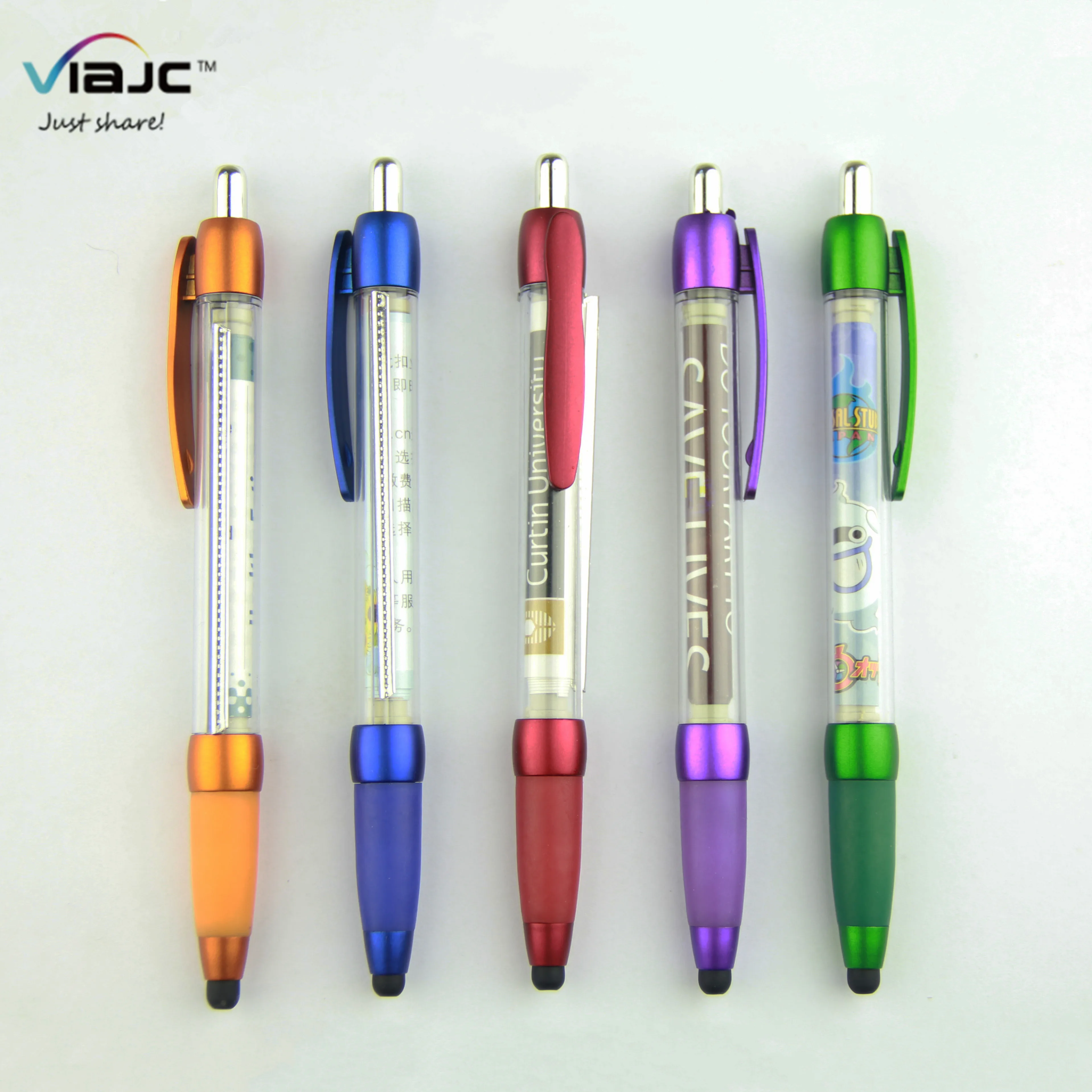 Custom Logo Promotional Advertising Pull Out Message Pen Roll Out Paper Flag Banner Pen With