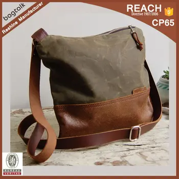 Fh208 Fashion Leather Waxed Canvas Messenger Bags Wholesale - Buy Leather Bags,Leather Messenger ...