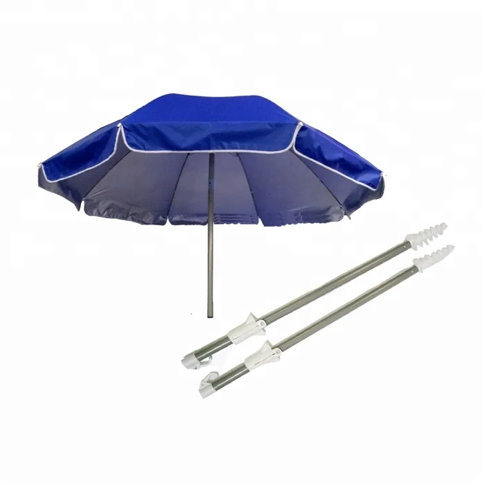 Silver Coating Uv Protection Big Size Promotional Outdoor Beach Umbrella With Screw Bottom Tube
